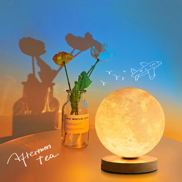 GlowLuna 3D Magnetic Floating Levitating Moon Lamp | Touch Control & Remote | 3-Color Night Light - Image 7