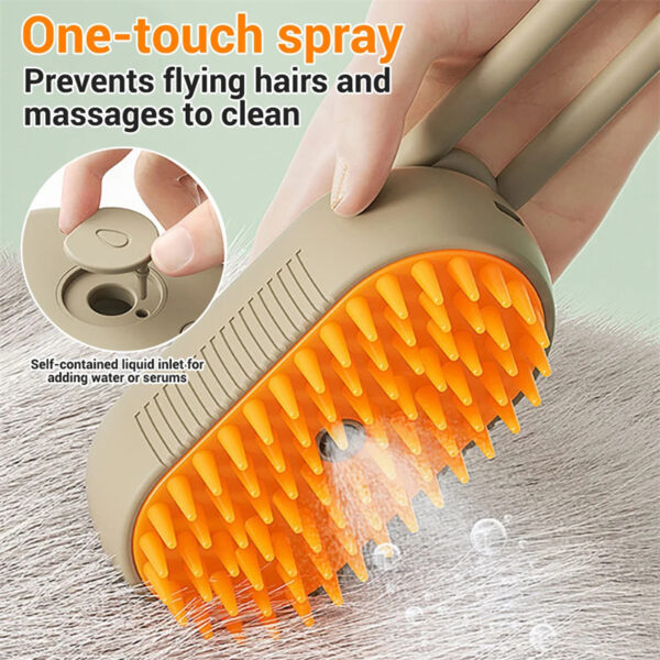 Steam Spray Pet Grooming | 3-in-1 Hair Removal Brush for Cats & Dogs - Image 4