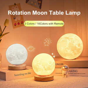 GlowLuna 3D Magnetic Floating Levitating Moon Lamp | Touch Control & Remote | 3-Color Night Light