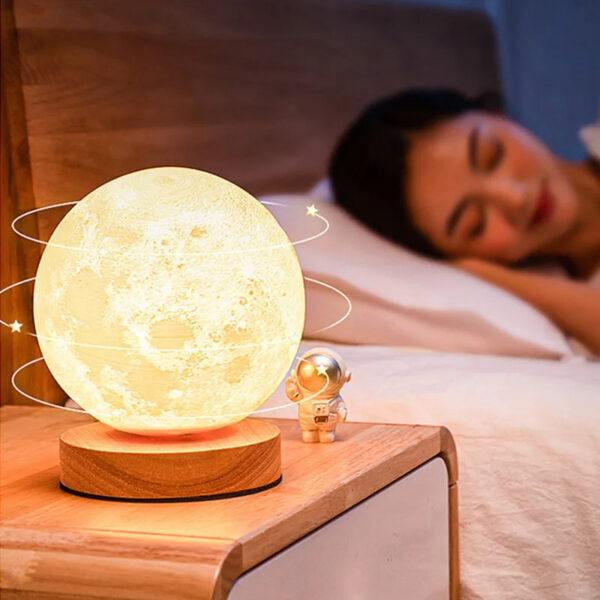 GlowLuna 3D Magnetic Floating Levitating Moon Lamp | Touch Control & Remote | 3-Color Night Light - Image 10
