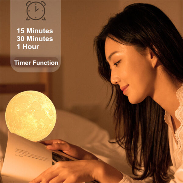 GlowLuna 3D Magnetic Floating Levitating Moon Lamp | Touch Control & Remote | 3-Color Night Light - Image 9