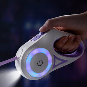 Automatic LED Retractable Dog Leash with Collar | Spotlight Traction Rope for Small & Medium Pets