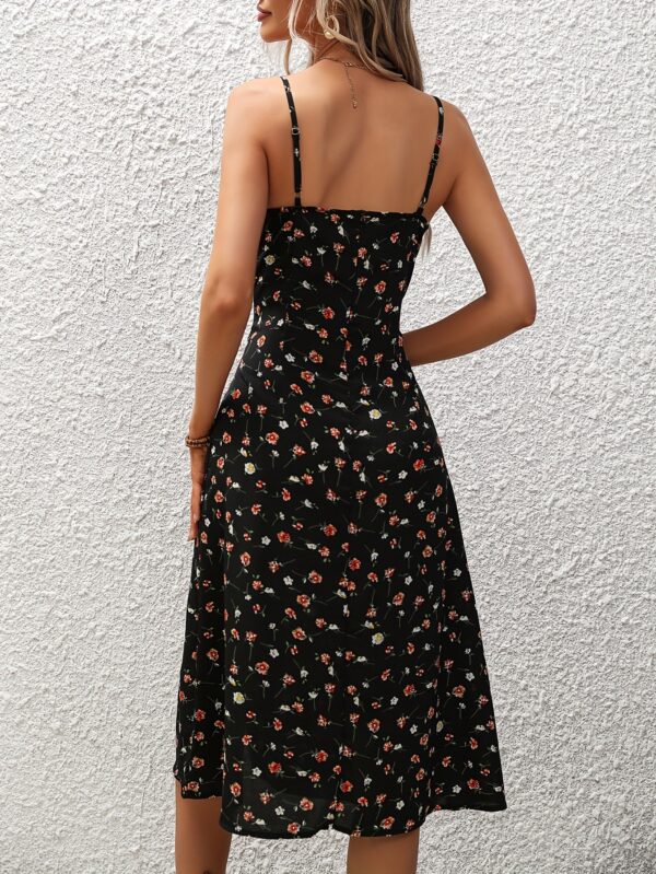 Women's Polka Dot Suspender Maxi Dress | Summer Split Long Dress for Parties & Beachwear - Image 3