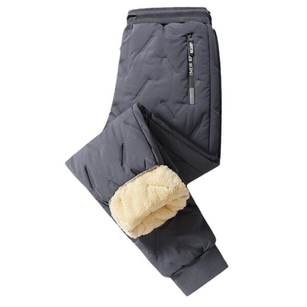 Men's Waterproof Fleece-Lined Thermal Pants | Windproof Lambswool Winter Sweatpants - Image 3