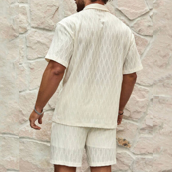 Men's Summer Two-Piece Set | Lapel Button Shirt & Shorts | Casual Beach Holiday Outfit - Image 4