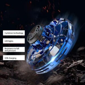 Rotating Flying Gyro Aircraft – Hand-Controlled Induction Drone Toy for Kids & Teens (Rechargeable, LED, Blue)