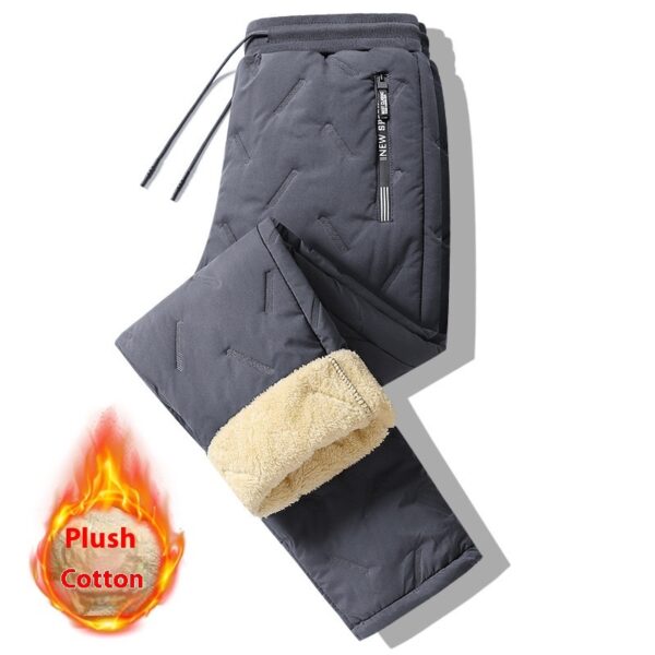 Men's Waterproof Fleece-Lined Thermal Pants | Windproof Lambswool Winter Sweatpants - Image 4