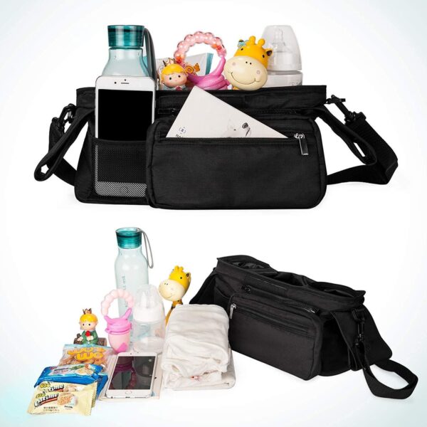 Waterproof Baby Stroller Organizer Bag – Insulated Storage Basket for Bottles, Cups & Essentials (33×11×17cm) - Image 5