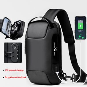 Men's Waterproof USB Anti-Theft Oxford Shoulder Crossbody Bag | Multifunctional Sling Chest Pack for Travel & Daily Use