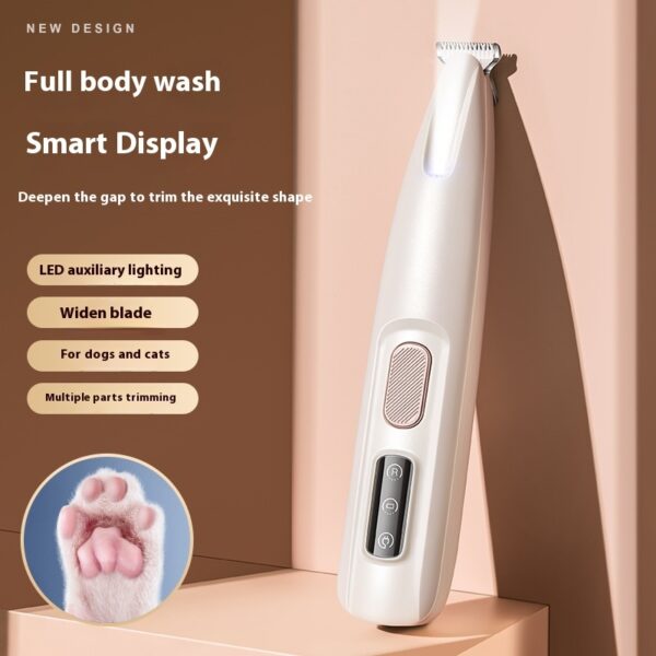 Waterproof Dog Paw Trimmer with LED Light & Display | Rechargeable Pet Hair Clippers with Widened Blade - Image 4