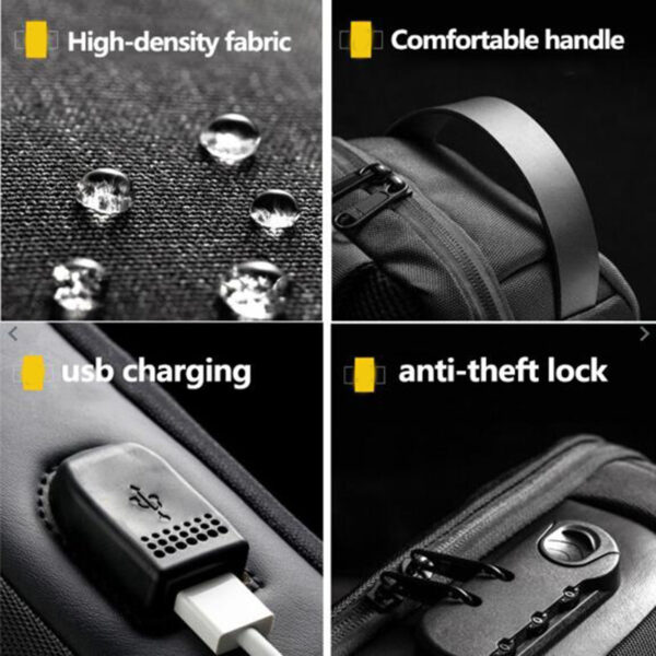 Men's Waterproof USB Anti-Theft Oxford Shoulder Crossbody Bag | Multifunctional Sling Chest Pack for Travel & Daily Use - Image 2