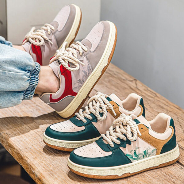 Men's Lace-Up Casual Sneakers | Soft Thick Sole, Breathable, Outdoor Walking Shoes - Image 4