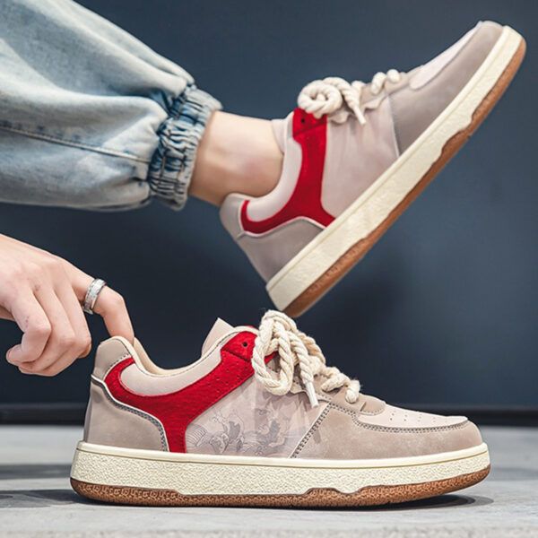 Men's Lace-Up Casual Sneakers | Soft Thick Sole, Breathable, Outdoor Walking Shoes - Image 6