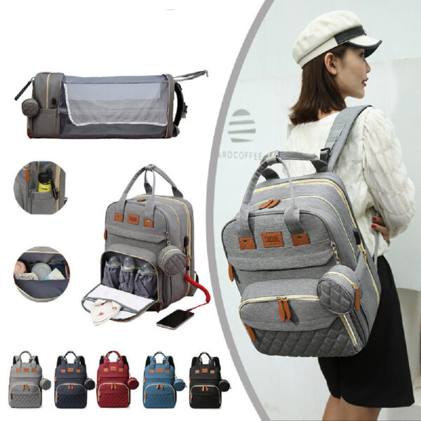 Large Capacity Diaper Bag Backpack – Multi-Function Mommy Bag for Travel & Baby Essentials (30x16x41cm) - Image 6