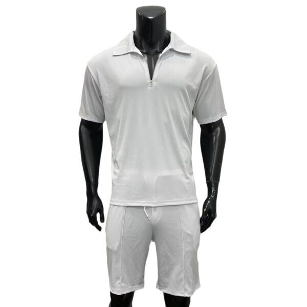 Men's Summer Zipper Polo Shirt and Drawstring Shorts Set | Casual Two-Piece Outfit - Image 8