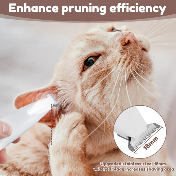 Waterproof Dog Paw Trimmer with LED Light & Display | Rechargeable Pet Hair Clippers with Widened Blade - Image 2