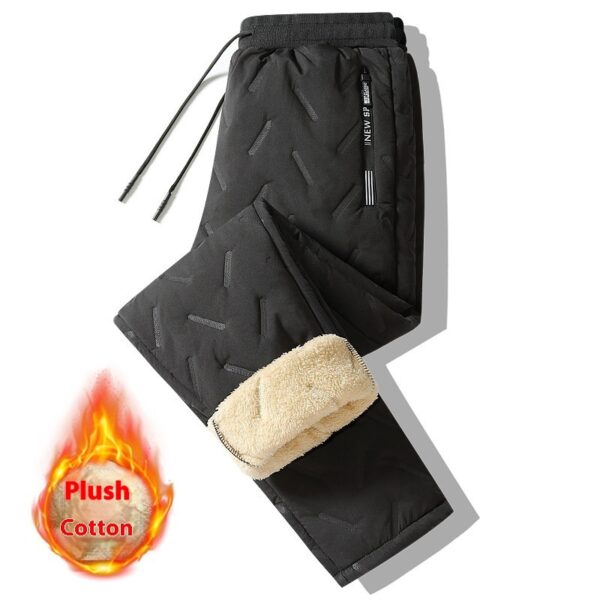 Men's Waterproof Fleece-Lined Thermal Pants | Windproof Lambswool Winter Sweatpants - Image 6