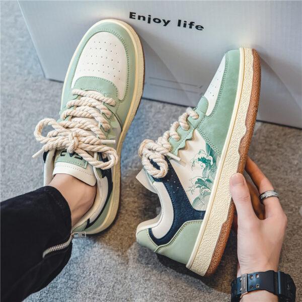 Men's Lace-Up Casual Sneakers | Soft Thick Sole, Breathable, Outdoor Walking Shoes - Image 3
