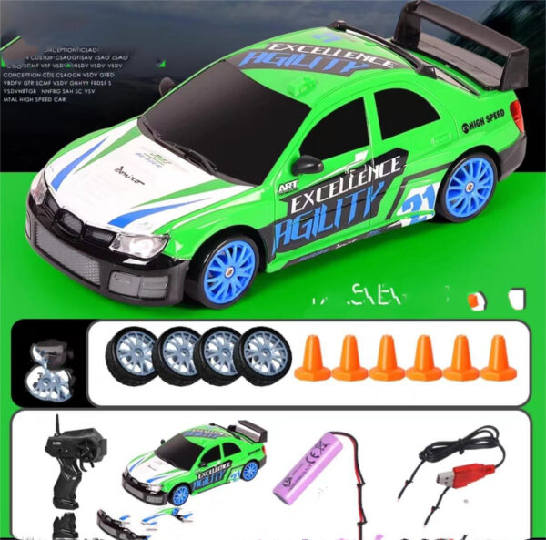 2.4GHz 4WD RC Drift Car – High-Speed Remote Control Racing Car Toy 1:24 Scale GTR AE86 Model with Lights, Tires & Cones – Gift for Kids & Teens - Image 10