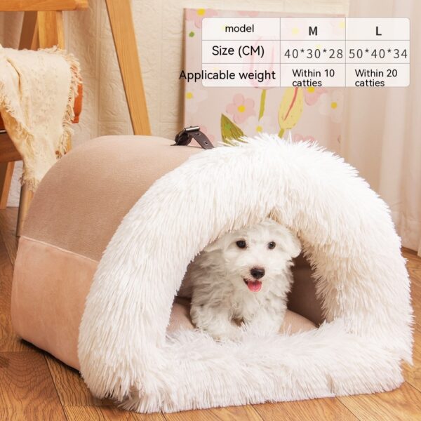 Autumn & Winter Portable Pet Nest | Moisture-Proof Long Fur Dog & Cat Bed - Image 4