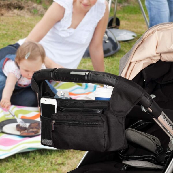 Waterproof Baby Stroller Organizer Bag – Insulated Storage Basket for Bottles, Cups & Essentials (33×11×17cm) - Image 3