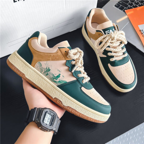 Men's Lace-Up Casual Sneakers | Soft Thick Sole, Breathable, Outdoor Walking Shoes