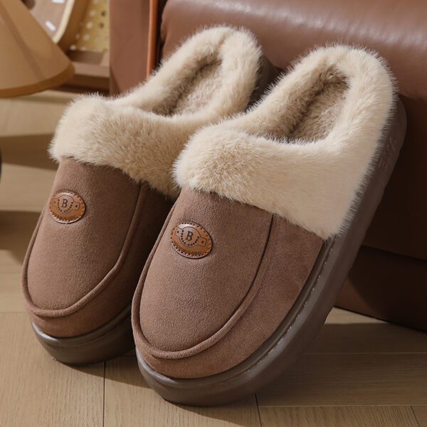 Men's Winter Plush Suede Slippers | Warm Indoor Non-Slip House Shoes - Image 2