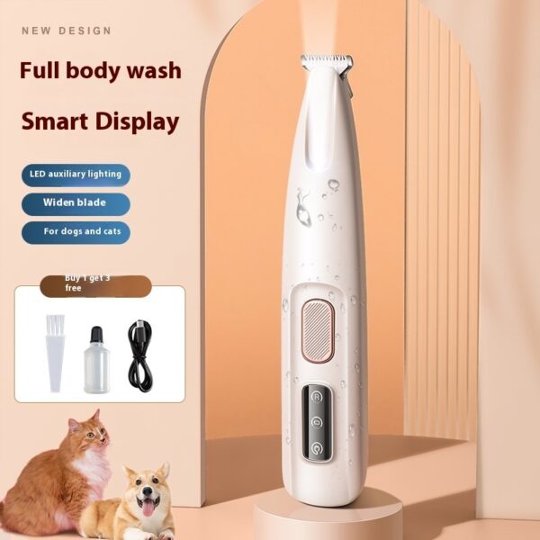 Waterproof Dog Paw Trimmer with LED Light & Display | Rechargeable Pet Hair Clippers with Widened Blade - Image 5