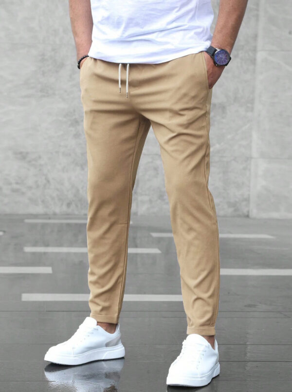 Men's Casual Drawstring Pants with Pockets | Slim Fit Trousers for Everyday Comfort - Image 9