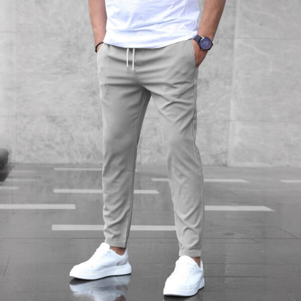 Men's Casual Drawstring Pants with Pockets | Slim Fit Trousers for Everyday Comfort - Image 4