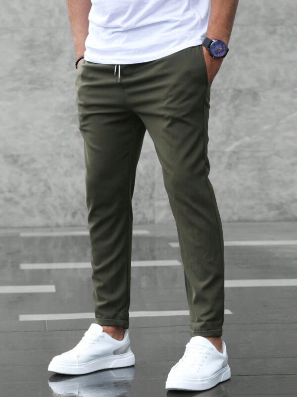 Men's Casual Drawstring Pants with Pockets | Slim Fit Trousers for Everyday Comfort - Image 3