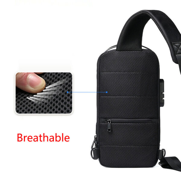 Men's Waterproof USB Anti-Theft Oxford Shoulder Crossbody Bag | Multifunctional Sling Chest Pack for Travel & Daily Use - Image 6