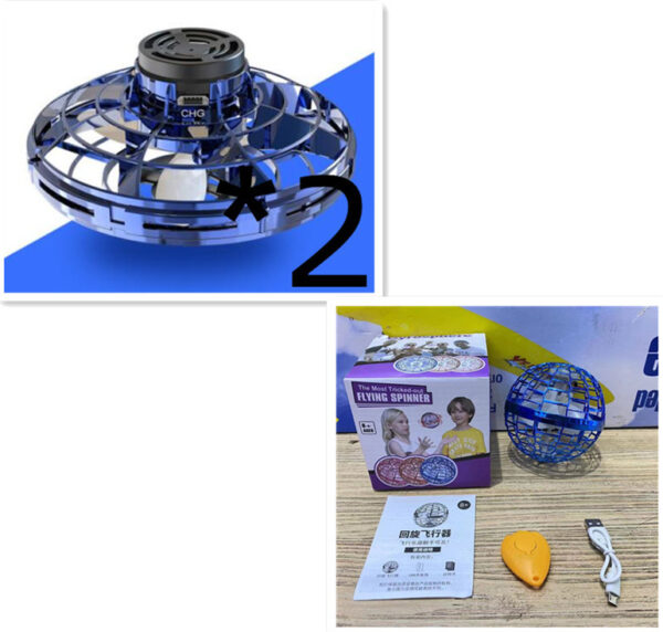 Rotating Flying Gyro Aircraft – Hand-Controlled Induction Drone Toy for Kids & Teens (Rechargeable, LED, Blue) - Image 2