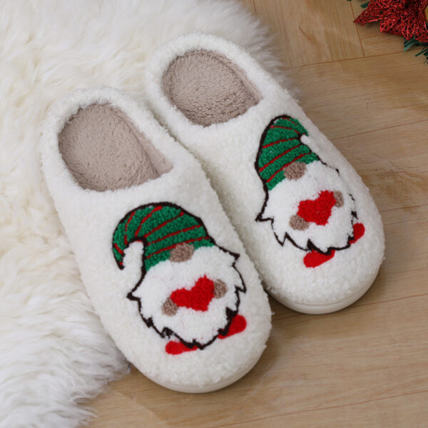 Unisex Santa Claus Plush Slippers | Cozy Christmas Indoor Footwear for Couples - Image 3