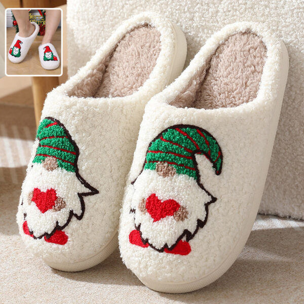 Unisex Santa Claus Plush Slippers | Cozy Christmas Indoor Footwear for Couples