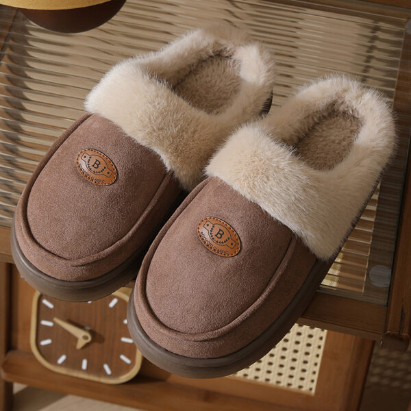 Men's Winter Plush Suede Slippers | Warm Indoor Non-Slip House Shoes - Image 4