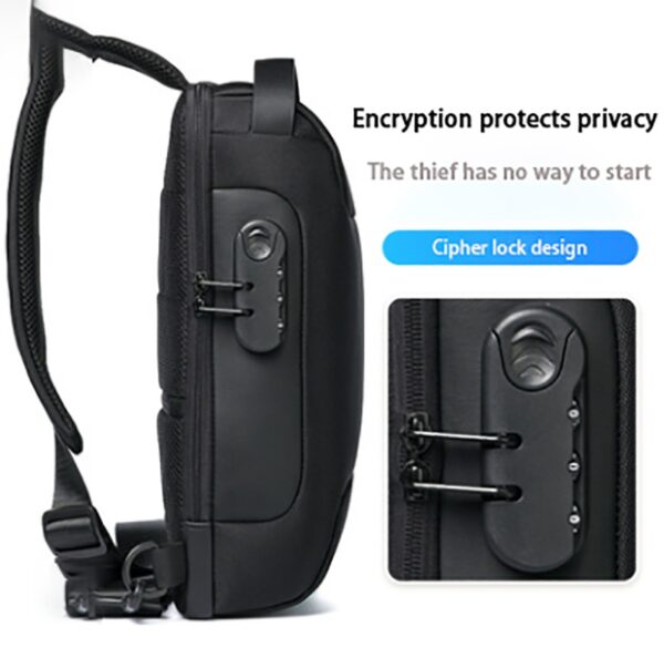Men's Waterproof USB Anti-Theft Oxford Shoulder Crossbody Bag | Multifunctional Sling Chest Pack for Travel & Daily Use - Image 9