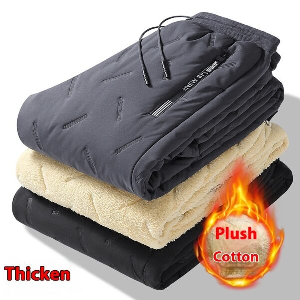 Men's Waterproof Fleece-Lined Thermal Pants | Windproof Lambswool Winter Sweatpants - Image 5