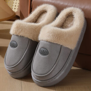 Men's Winter Plush Suede Slippers | Warm Indoor Non-Slip House Shoes