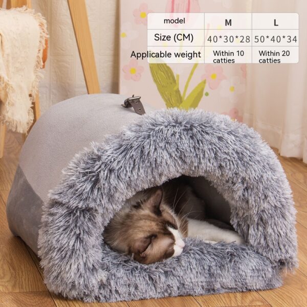 Autumn & Winter Portable Pet Nest | Moisture-Proof Long Fur Dog & Cat Bed - Image 8