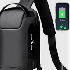 Men's Waterproof USB Anti-Theft Oxford Shoulder Crossbody Bag | Multifunctional Sling Chest Pack for Travel & Daily Use