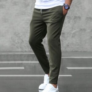 Men's Casual Drawstring Pants with Pockets | Slim Fit Trousers for Everyday Comfort