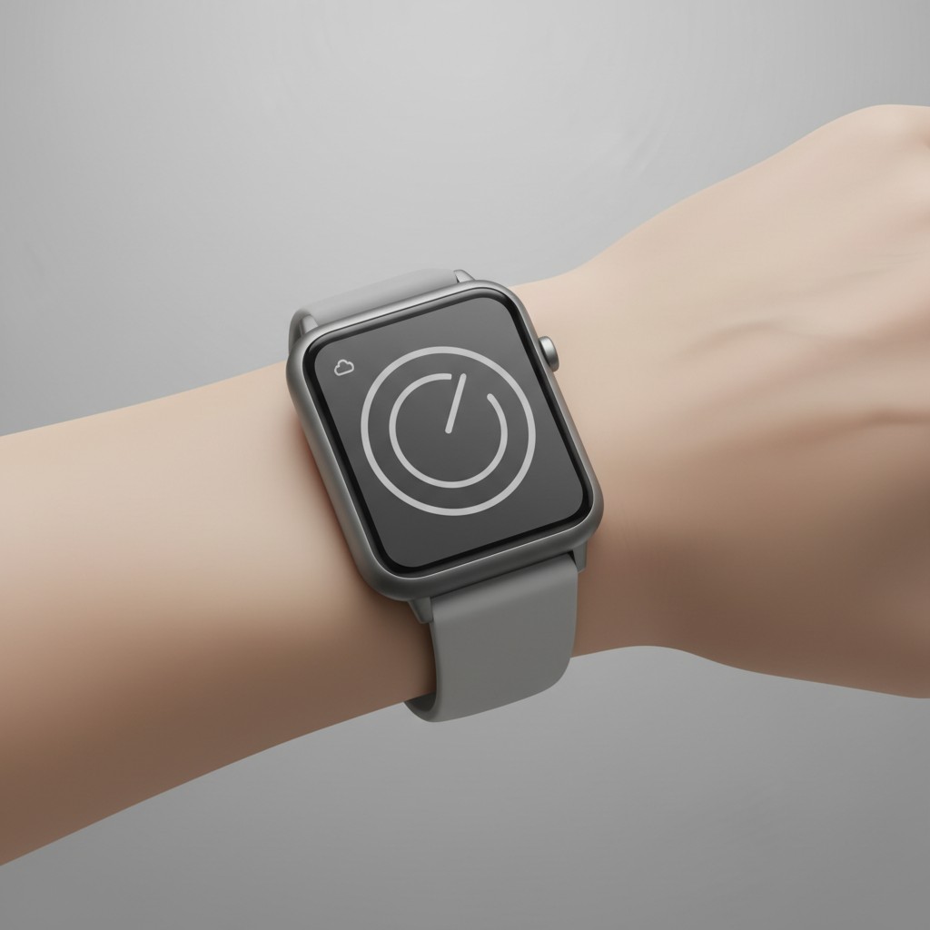 A minimalist smartwatch with an e-paper display worn on a wrist
