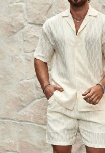 Men’s Summer Two-Piece Set | Lapel Button Shirt & Shorts | Casual Beach Holiday Outfit