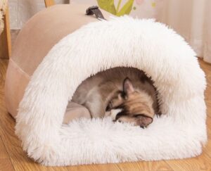 Autumn & Winter Portable Pet Nest | Moisture-Proof Long Fur Dog & Cat Bed