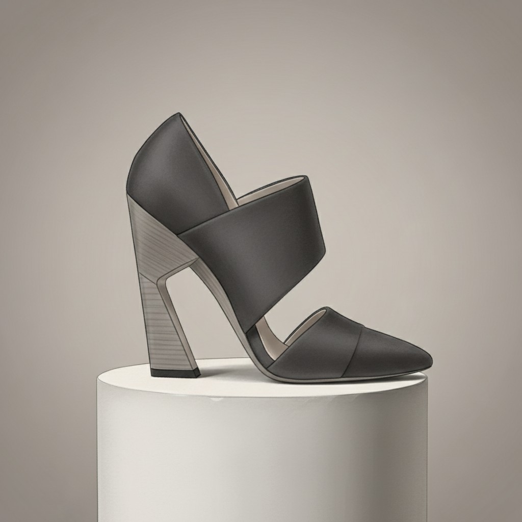 A pair of modern wedge heel shoes styled with contemporary fall fashion